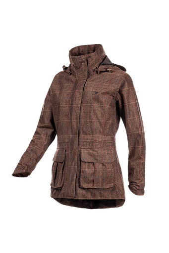 Pembroke - Veste pliable en tweed imprimé pour femmes Carreaux marron (Z76)