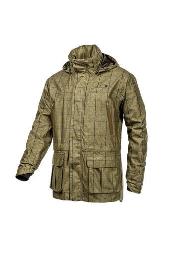 Moorland - Bedruckte, faltbare Tweed-Herrenjacke Karo khaki (Z65)