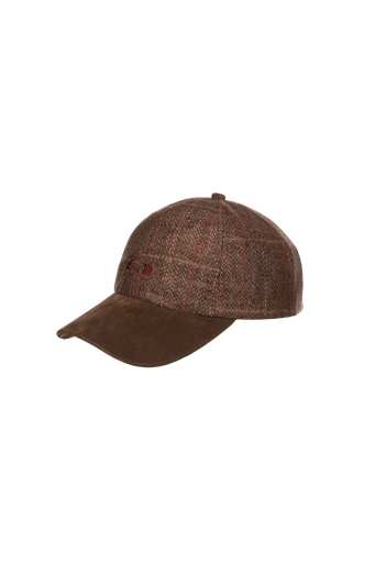 [896BB8MDT] Edward - Bedruckte Tweed-Kappe Karo braun (Z76)