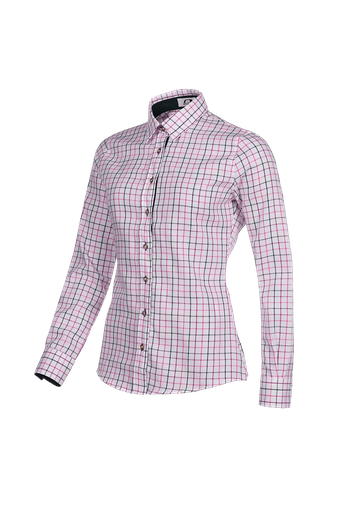 Nina - Klassieke geruite blouse (899BB8PKN) Ruit paars rose groen (Z82)