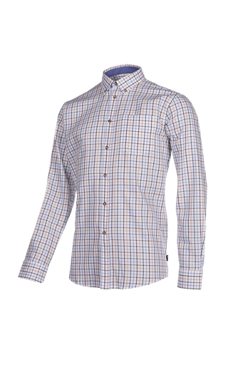 Berkley - Stylish cotton shirt (871BB8PKN) Check camel blue brown (Z79)