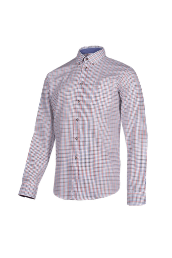 Berkley - Chemise stylée en coton (871BB8PKN) Carreaux bleu orange (Z80)