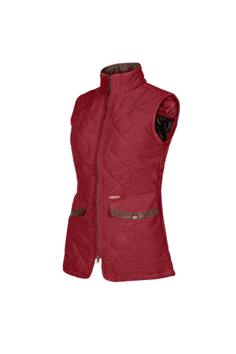 Chester - Fashionable quilted ladies bodywarmer Burgundy (R48)