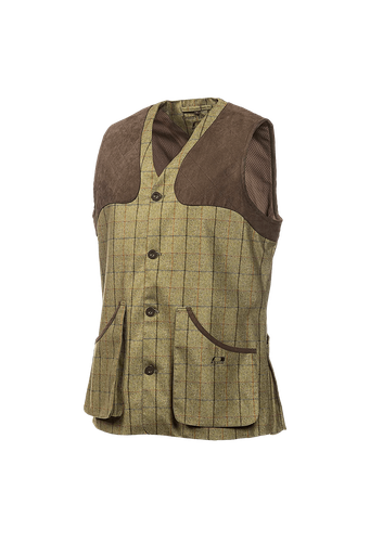 Milton - Schietvest met tweed print voor heren Khaki ruit (Z65)