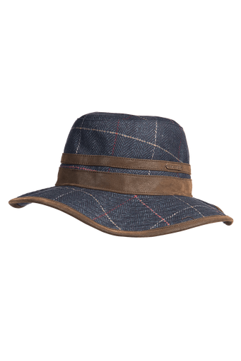 Caitlin - Printed tweed hat Check navy (Z75)
