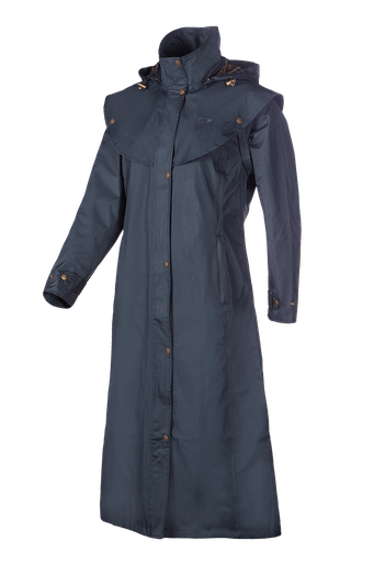 Oxford - Long raincoat women Navy blue (B75)
