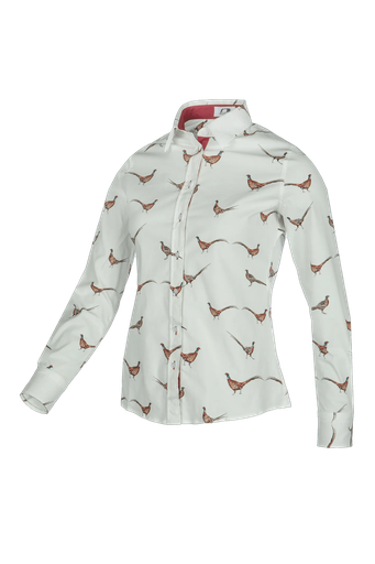 Laura - Chemisier en coton imprimé Motif faisan (WP1)