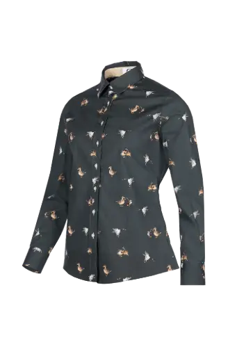Laura - Chemisier en coton imprimé Motif canard (WD5)